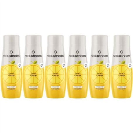 Concentrés SODASTREAM - Lot de 6 concentrés Citron sans sucres - Jusqu'a 54L de boissons - 440 ml