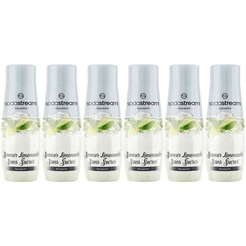 Concentrés SODASTREAM - Lot de 6 concentrés Limonade sans sucres - Jusqu'a 54L de boissons - 440 ml