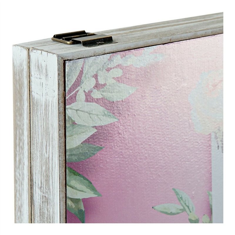Image secondaire de Boîte Décorative DKD Home Decor Rose Lila Bois MDF Tropical Compteur (2 Unités)