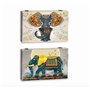 Boîte Décorative DKD Home Decor Multicouleur Turquoise Bois MDF Eléphant Indien Compteur (2 Unités)