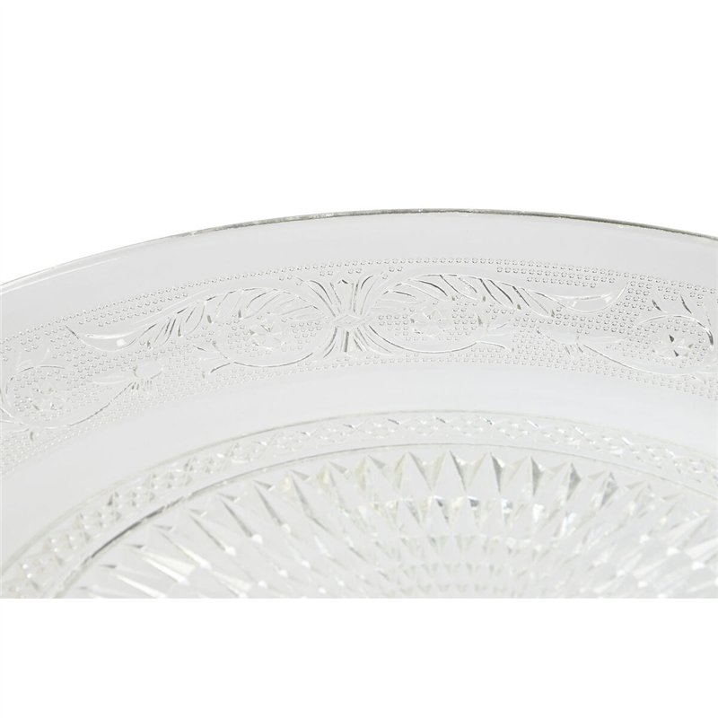 Assiette plate Home ESPRIT Transparent Verre 33 x 33 x 9,4 cm