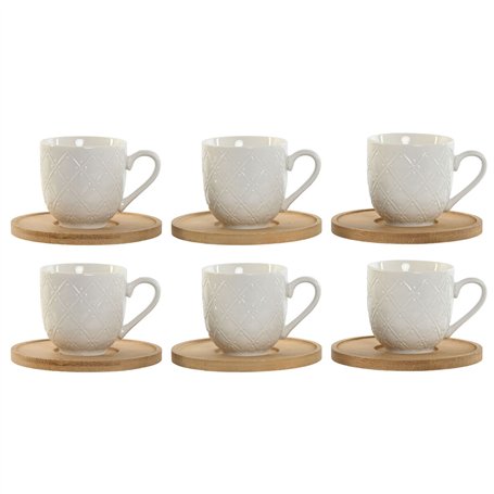 Ensemble de tasses à café Home ESPRIT Blanc Bambou Porcelaine 90 ml