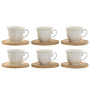 Ensemble de tasses à café Home ESPRIT Blanc Bambou Porcelaine 90 ml