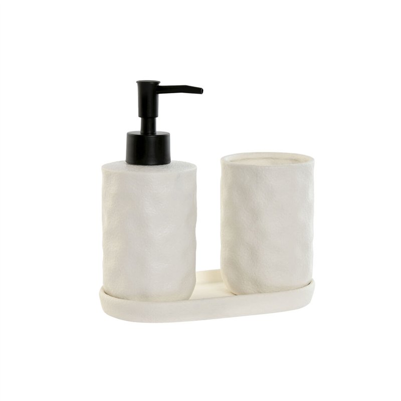 Ensemble de Bain Home ESPRIT Blanc ABS Dolomite 17,5 x 9,5 x 18 cm 3 Pièces