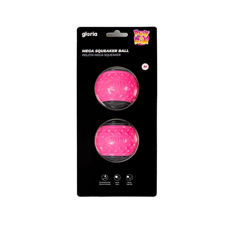 Boule pour animaux de compagnie Gloria PLAY AND RUN Rose TPR M 6,35 cm 2 Unités