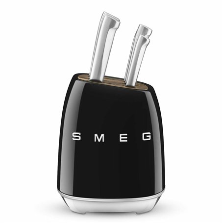 Ensemble de couteaux de cuisine et support Smeg KBSF02BL Noir Acier inoxydable