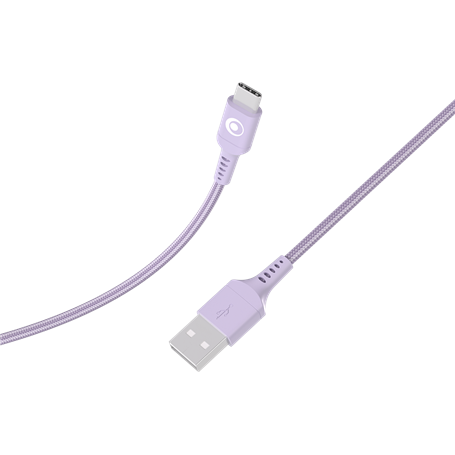 Câble Tissé USB A / USB C 3A 1.2m FastCharge 15W Violet Bigben