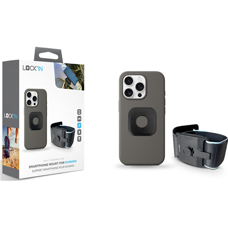 Support téléphone pour running Noir Lock'in