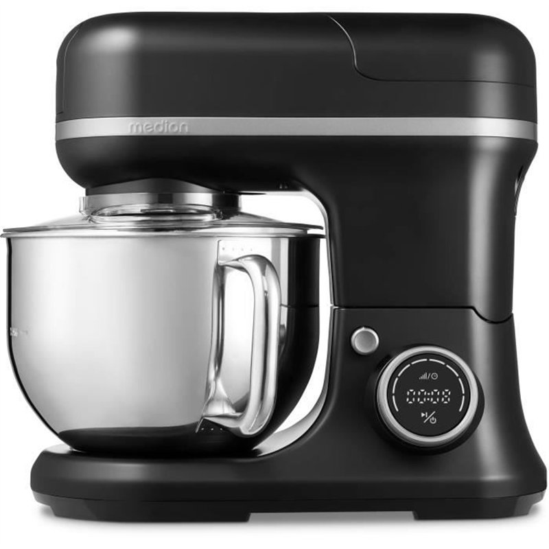 Robot pâtissier 3-en-1- MEDION - MD18430 - 1200 W - 5 L - 8 vitesses - Fonction hachoir - Noir