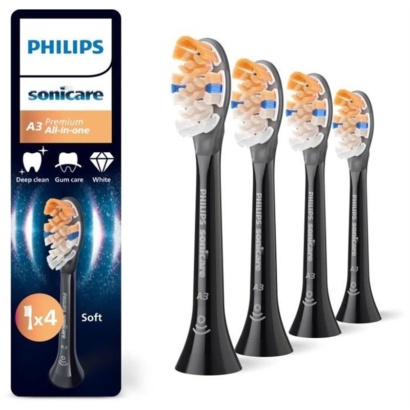 Lot de 4 têtes de brosse - PHILIPS - HX9094/88 - A3 black