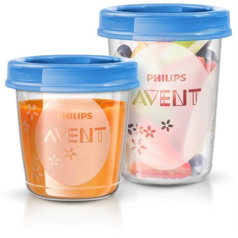 Set de pots de conservation - PHILIPS AVENT - Purées - 10x180ml + 10x240ml + 20 couvercles + Cuillere de sevrage + Recettes