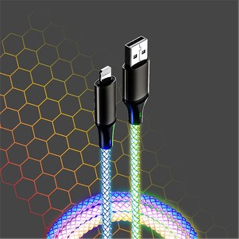CABLE LUMINEUX RGB USB-A LIGHTNING 1M