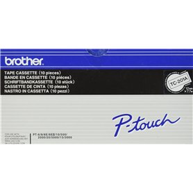 Brother TC201A PTOUCH Ruban laminé 12 mm/7,7 m Blanc/Noir