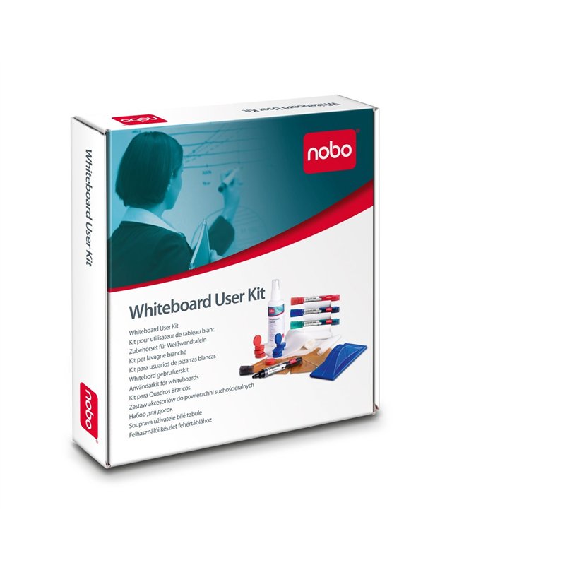 Image secondaire de Nobo Kit User pour Tableaux Blancs, Contenu : Effaceurs, Recharges, 4 Marqueurs et un Porte-Marqueurs, Chiffons Absorbants et Sp