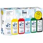 KREUL 42847 - Window Color Set Action, 6 x 80 ml peinture pour fenêtres en blanc, jaune, rouge, bleu et vert, inclus 80 ml de co