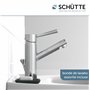 SCHÜTTE Mitigeur de lavabo Cornwall, batterie de salle de bains, robinet pour la salle de bains, mitigeur avec vidage, chrome, m
