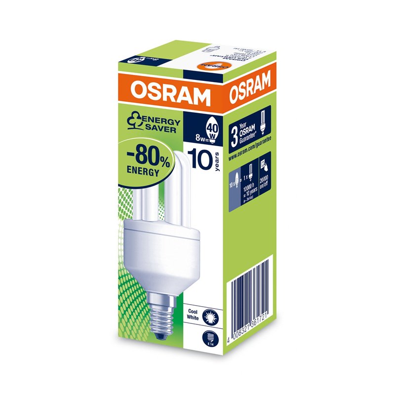 Image secondaire de Osram-Duluxstar - 8W/840 Ampoule Blanc chaud E14 à économie d'énergie en forme de Tube