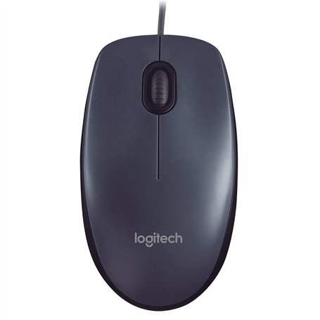 Logitech M90 Souris Filaire USB, Suivi Optique 1000 PPP, Ambidextre, Compatible avec PC/Mac/Portable - Noir