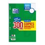 OXFORD Lot de 300 Pages Copies Doubles Perforées A4 (21 x 29,7cm) 90g Grands Carreaux Seyès avec Marge