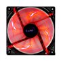 Aerocool Shark - Ventilateur pour PC (12 cm, 12V/7V, 15 pales, 14.5 dBA, 1500rpm, éclairage LED Orange, ultrasilent, Anti-Vibrat