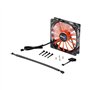 Aerocool Shark - Ventilateur pour PC (12 cm, 12V/7V, 15 pales, 14.5 dBA, 1500rpm, éclairage LED Orange, ultrasilent, Anti-Vibrat