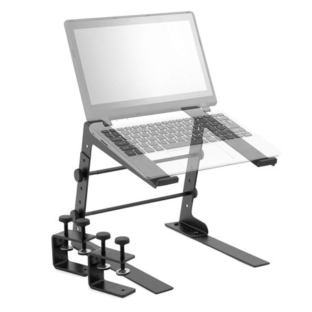 TIGER LEC14-BK Support de table réglable pour ordinateur portable DJ avec pinces de bureau