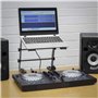 TIGER LEC14-BK Support de table réglable pour ordinateur portable DJ avec pinces de bureau