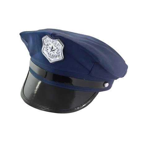W WIDMANN MILANO Party Fashion 8427P - Casquette de police, bleue, avec blason de la police, uniforme, carnaval, soirée à thème