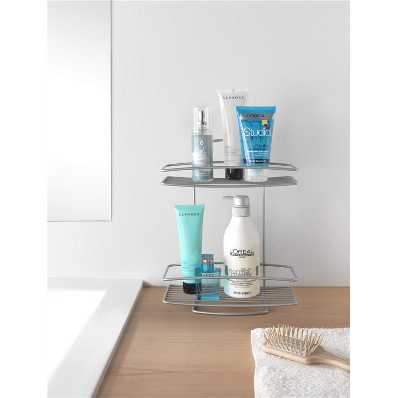 Image secondaire de Metaltex 460002 Etagère de Salle de Bain avec 2 Étages Métal Multicolore 28 x 28 x 18 cm