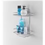 Metaltex 460002 Etagère de Salle de Bain avec 2 Étages Métal Multicolore 28 x 28 x 18 cm