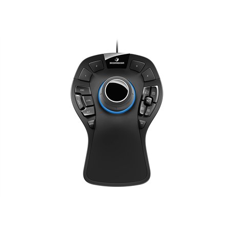 3Dconnexion SpaceMouse Pro (Souris 3D, câblé), Noir
