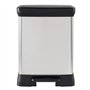 CURVER Poubelle Rectangulaire à Pédale Decobin 30L - Fermeture Douce - Aspect Métal - Pour Cuisine, Bureau, Salle de Bain - 39x2