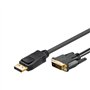Goobay 51961 Câble Adaptateur DisplayPort/DVI-D 1.2, Doré, Noir, 2m Longueur de Câble