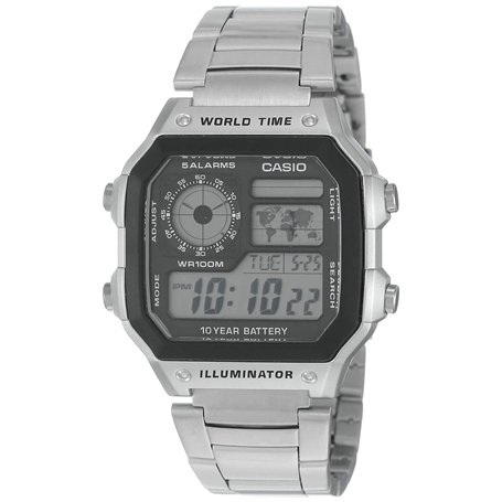 Casio - AE-1200WHD-1A - Sports - Montre Homme - Quartz Digital - Cadran LCD - Bracelet Acier Gris
