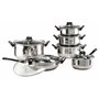 Hi Ensemble d'Ustensiles de Cuisine 12 pcs Ensemble de Casseroles Poêle Marmite avec Couvercle Cocottes Ensemble de Pot Maison A