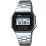 Casio Montre Quartz Unisexe 35.00mm avec Cadran LCD Digitale et Bracelet en Bracelet en Acier Argent A168WA-1YES