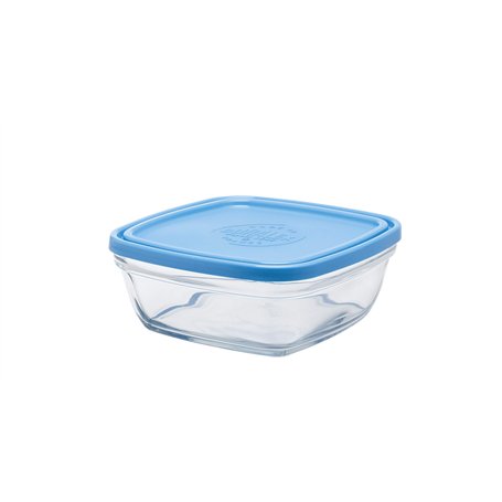 Duralex - Saladier Carre 17cm avec couvercle Bleu Lys