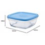 Duralex - Saladier Carre 17cm avec couvercle Bleu Lys
