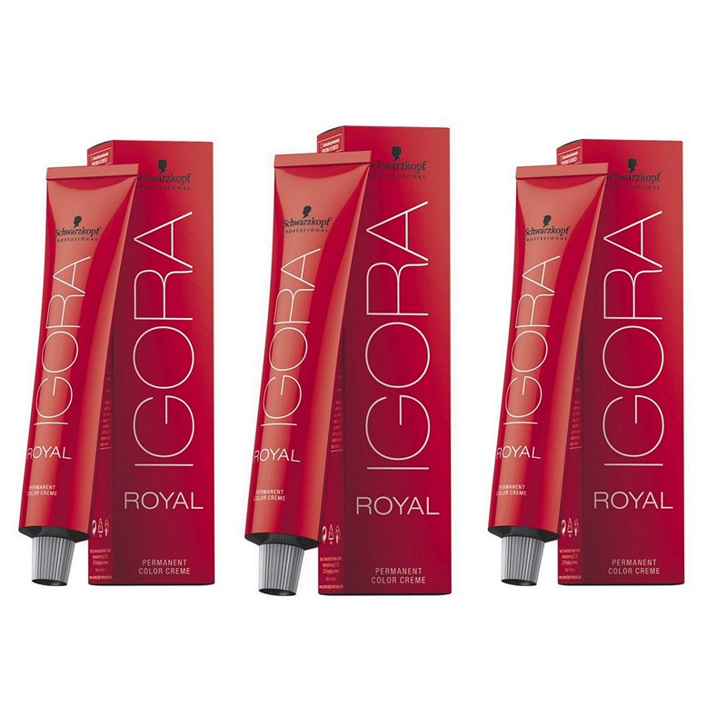 Schwarzkopf Igora Royal 7–57 Blond Moyen Doré Cuivré 60 ML Lot de 3 (3 x 60ml)