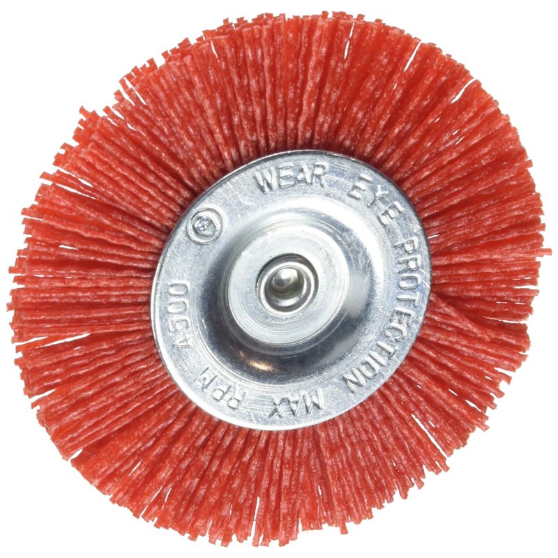 TIVOLY XT20222000778 - Cepillo CIRCULAR para taladro, hilos nylon rojo, decapado de madera diametro 100 mm grano 80