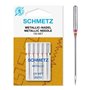 SCHMETZ Aiguilles pour machines à coudre | 5 Aiguilles métallique/metallic | 130/705 H-MET | Grosseur d'aiguille 80/12 | utilisa