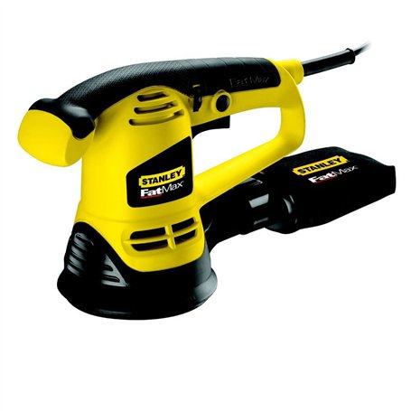 Stanley FATMAX Ponceuse Excentrique 480W 125Mm Vitesse Variable Poignée Avant Revêtement Grip Verrouillage de l'Interrupteur Ave