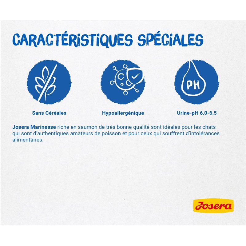 Image secondaire de JOSERA Marinesse 10 kg | Croquettes pour chat adepte de poisson | Au saumon, pommes de terre et petits pois | Nourriture Super P