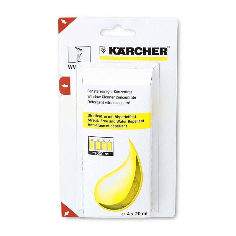 Image secondaire de 2 X Kärcher Nettoyant vitres concentré 4 x 20 ml pour le nettoyeur de vitres WV réf 6.295-302.0
