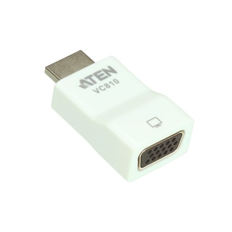 ATEN Convertisseur HDMI vers VGA VC810 jusqu'à 1920 x 1200, 1080p, Plug and Play pour ordinateur portable, PC, ultrabook, projec