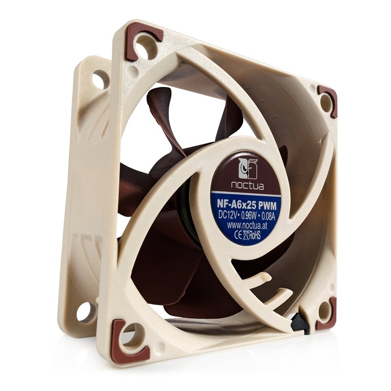Image secondaire de Noctua NF-A6x25 PWM, Ventilateur Silencieux Haut de Gamme, 4 Broches (60 mm, Marron)