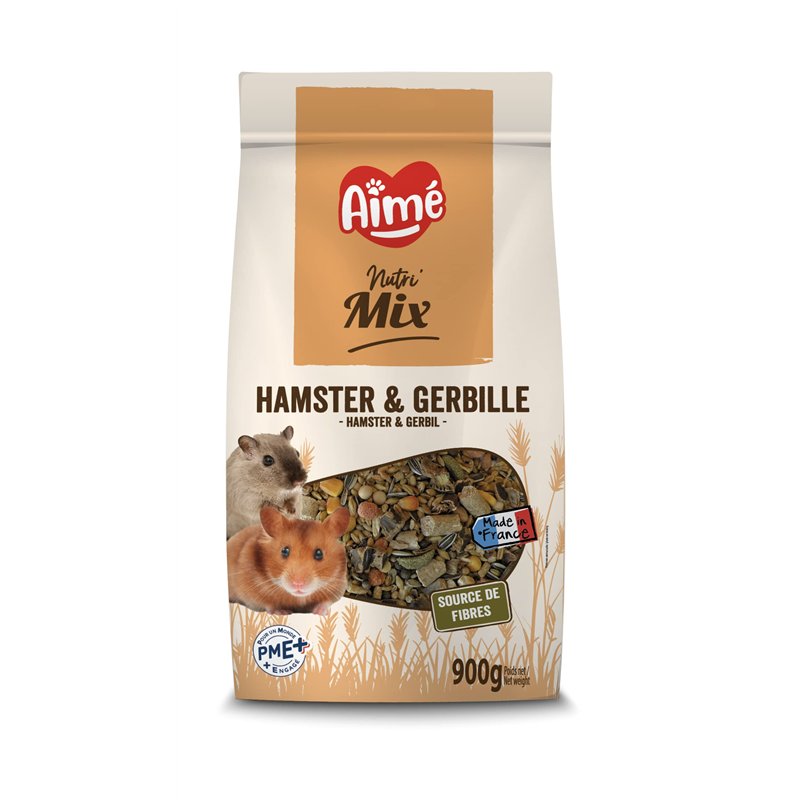 Aimé | Nutri'Pellets | Nourriture pour Hamster, Gerbille et Rat | Aliment complet | Repas Granulé à base de Vitamines et Fibres