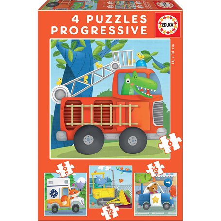 Educa - Patrouille de Sauvetage. 4 Puzzles Enfant Progressifs. +3 Ans. Ref. 17144