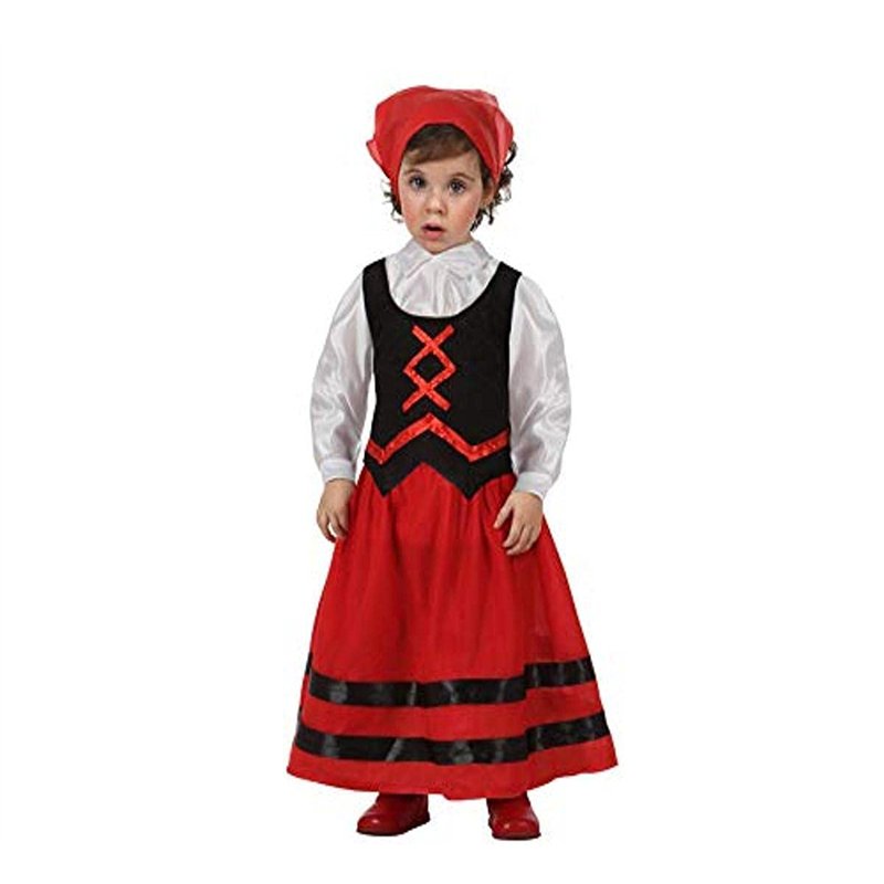 Atosa déguisement bergère rouge et noire bébé fille 6 a 12 meses