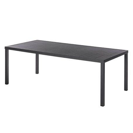 Hespéride - Table de Jardin Rectangulaire Piazza Gris Graphite - 8 Places - Aluminium Traité Epoxy Antirouille